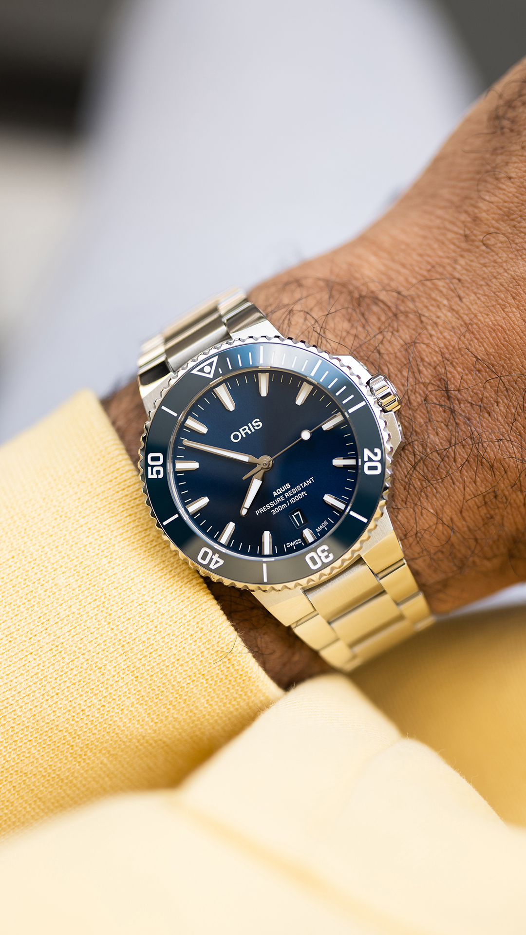 ORIS  Мужские швейцарские часы с автоматическим механизмом, стальной браслет, 41,5 мм